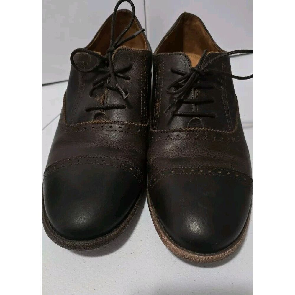 Robert Wayne Mens 10 D Shoes Utah Derby Brown Leather Lace Up Oxfords